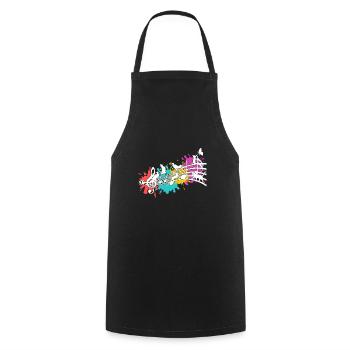 Funny cats note lines color blots - Cooking Apron - black - Front - AI Model Male 185 dark (185cm)