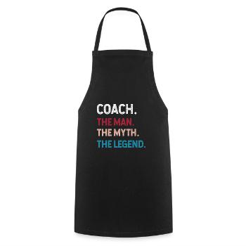 My coach it is good gift humor coach legend - Cooking Apron - black - Front - AI Model Male 185 dark (185cm)