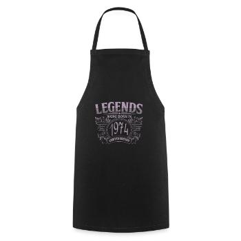 Des légendes sont nées en 1974 - Tablier de cuisine - noir - Devant - AI Model Male 185 dark (185cm)