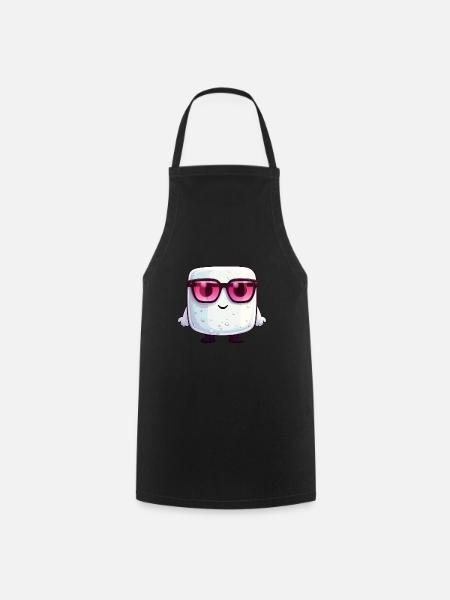 Kawaii Marshmallow mit Sonnenbrille - Kochschürze - Schwarz