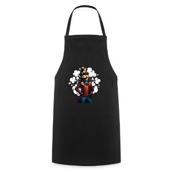 Inventive Otter Steampunk Technikotter - Cooking Apron - black - Front - AI Model Male 185 dark (185cm)