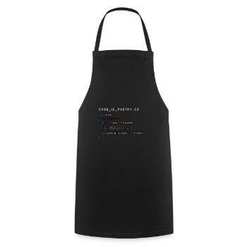 Code is poetry.cs - Cooking Apron - black - Front - AI Model Male 185 dark (185cm)