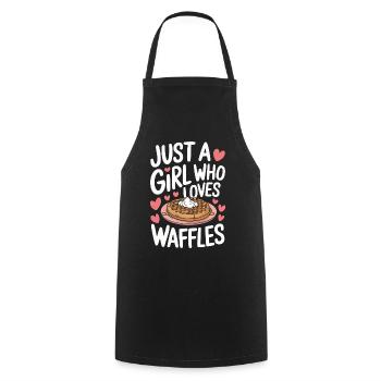 Gaufres Bonbons pour le petit-déjeuner - Tablier de cuisine - noir - Devant - AI Model Male 185 dark (185cm)