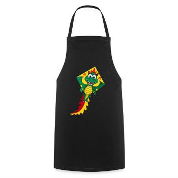 Cute Flying Kite - Cooking Apron - black - Front - AI Model Male 185 dark (185cm)