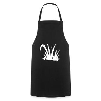 Grass bush - Cooking Apron - black - Front - AI Model Male 185 dark (185cm)