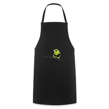 Grünfink modern - Kochschürze - Schwarz - Vorne - AI Model Male 185 dark (185cm)
