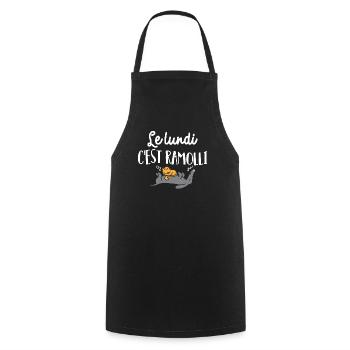 Le lundi c'est ramolli - Tablier de cuisine - noir - Devant - AI Model Male 185 dark (185cm)