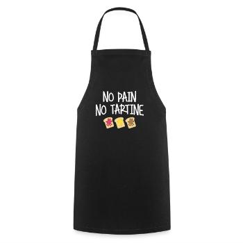 No pain no tartine - Tablier de cuisine - noir - Devant - AI Model Male 185 dark (185cm)
