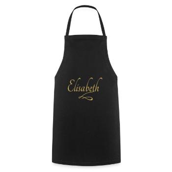Vorname von Elisabeth - Kochschürze - Schwarz - Vorne - AI Model Male 185 dark (185cm)