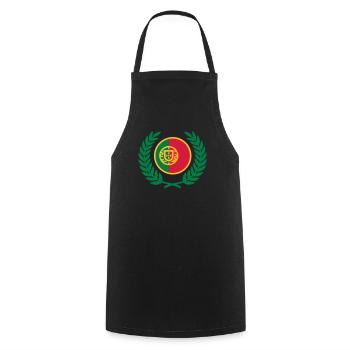 Portugal (flag & laurel wreath) - Cooking Apron - black - Front - AI Model Male 185 dark (185cm)