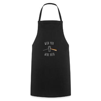 Ich wünschte du wärst Bier - Kochschürze - Schwarz - Vorne - AI Model Male 185 dark (185cm)