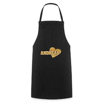 Gift for Andreas - Cooking Apron - black - Front - AI Model Male 185 dark (185cm)