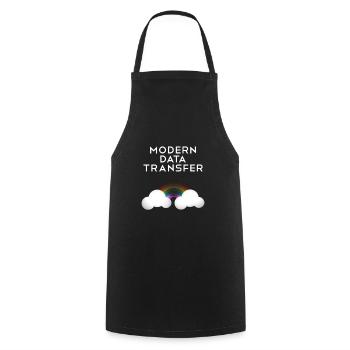 Modern Data Transfer Clouds Computer Scientist Gift - Cooking Apron - black - Front - AI Model Male 185 dark (185cm)