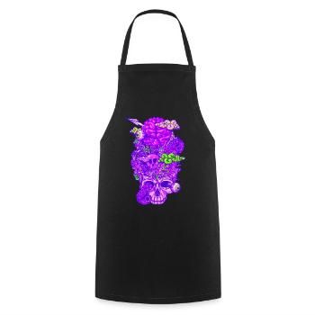 Brain Doodle Strong - Cooking Apron - black - Front - AI Model Male 185 dark (185cm)