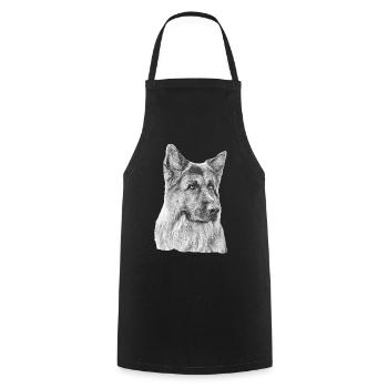 Altdeutscher Schäferhund Deutscher Schäferhund - Kochschürze - Schwarz - Vorne - AI Model Male 185 dark (185cm)