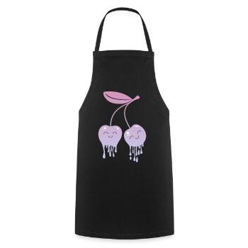 Schmelzende Kirschen Kawaii - Kochschürze - Schwarz - Vorne - AI Model Male 185 dark (185cm)