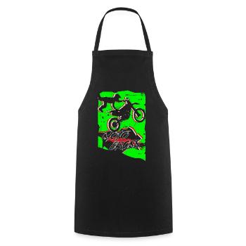 Motocross Stunt - Cooking Apron - black - Front - AI Model Male 185 dark (185cm)