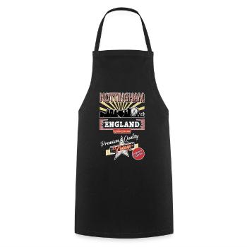 Nottingham England UK City Skyline Vintage Retro - Cooking Apron - black - Front - AI Model Male 185 dark (185cm)