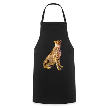 Gepardenporträt Goldene Flecken - Kochschürze - Schwarz - Vorne - AI Model Male 185 dark (185cm)