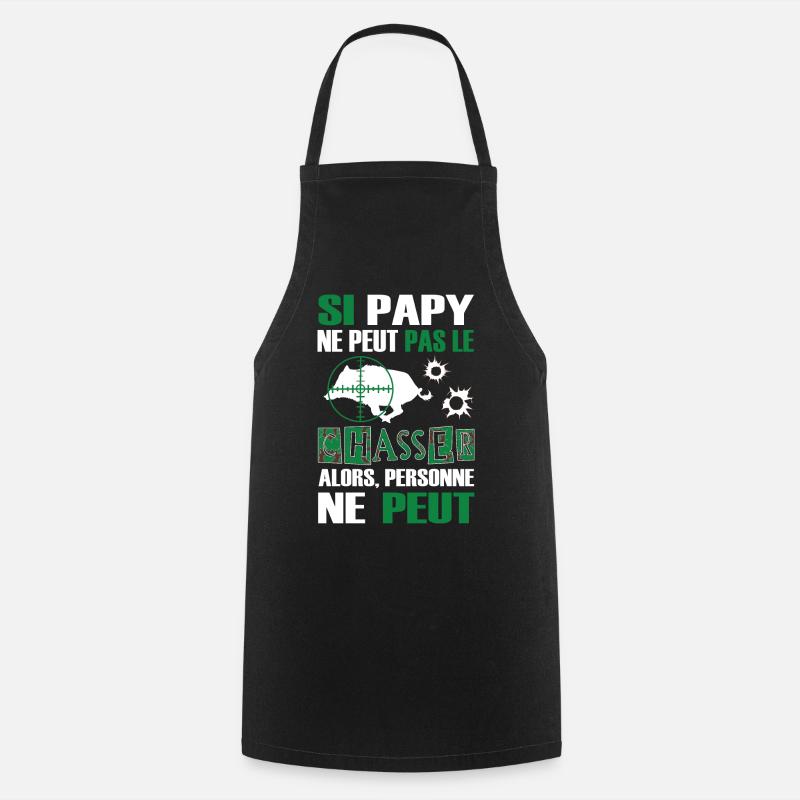 Papy Chasseur - Chasse au Sanglier - Tablier de cuisine - noir