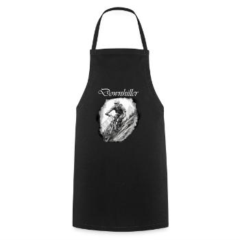 Downhiller white - Cooking Apron - black - Front - AI Model Male 185 dark (185cm)