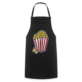 Popcorn Theater Kino Filme Streaming Dvd Abend - Kochschürze - Schwarz - Vorne - AI Model Male 185 dark (185cm)