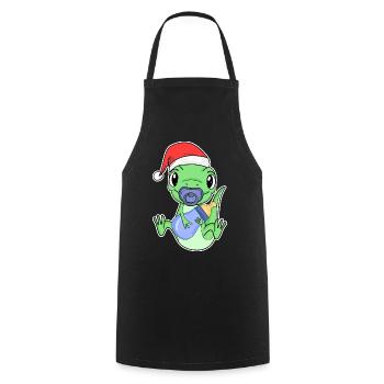 Bébé Lézard Noël - Tablier de cuisine - noir - Devant - AI Model Male 185 dark (185cm)