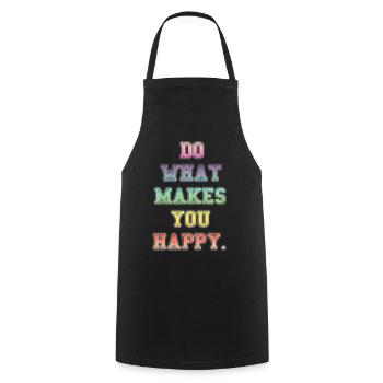 Inspirational Colourful Happiness Message - Cooking Apron - black - Front - AI Model Male 185 dark (185cm)