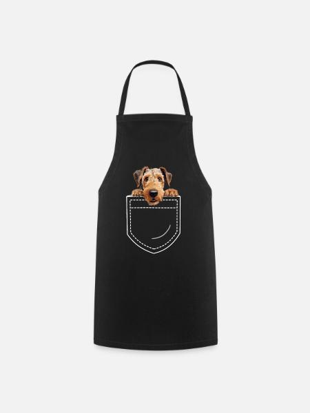Dog Airdale Terrier - Cooking Apron - black