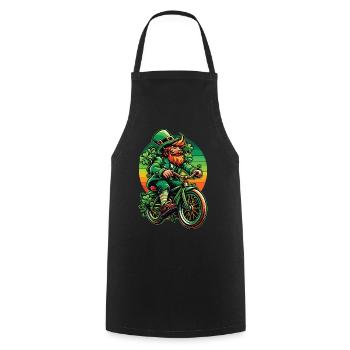 St. Patrick's Day Leprechaun Fahrraddesign - Kochschürze - Schwarz - Vorne - AI Model Male 185 dark (185cm)
