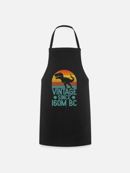 Dino T-Rex Vintage Retro Dinosaur Art de 160M avant JC - Tablier de cuisine - noir