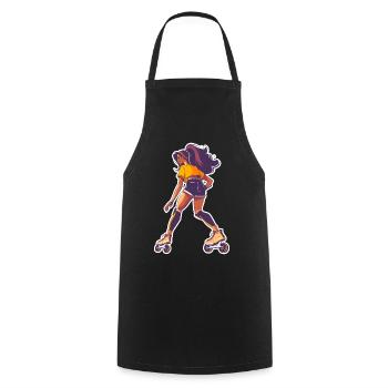 Roller skater - Cooking Apron - black - Front - AI Model Male 185 dark (185cm)