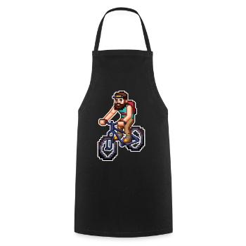 Mountain Bike Pixel Art - Cooking Apron - black - Front - AI Model Male 185 dark (185cm)