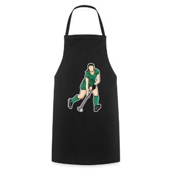 Hockey Femme - Tablier de cuisine - noir - Devant - AI Model Male 185 dark (185cm)