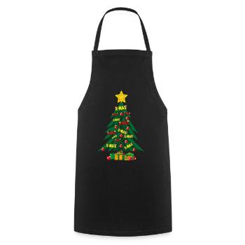 Christmas tree with a lot of love and star. - Cooking Apron - black - Front - AI Model Male 185 dark (185cm)