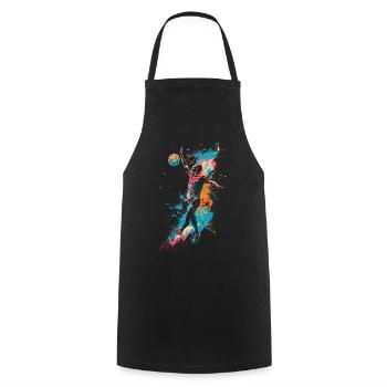 Volleyballspieler Streetart - Kochschürze - Schwarz - Vorne - AI Model Male 185 dark (185cm)