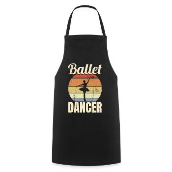 Danseuse de ballet vintage - Tablier de cuisine - noir - Devant - AI Model Male 185 dark (185cm)