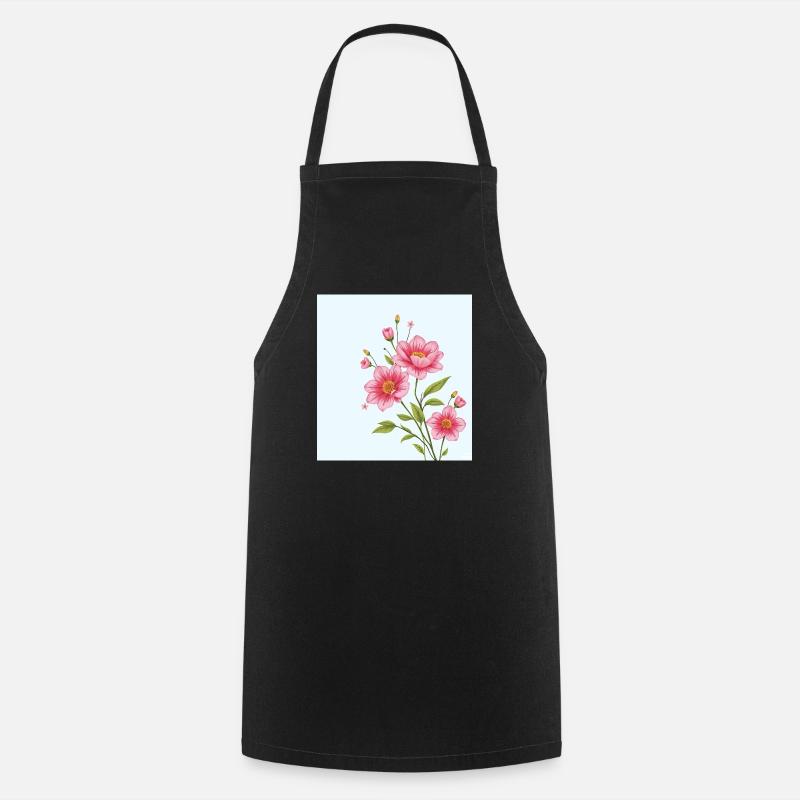 Fleur - Tablier de cuisine - noir