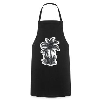 Palm tree - Cooking Apron - black - Front - AI Model Male 185 dark (185cm)