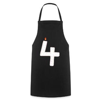 Conception de bougie festive numéro quatre - Tablier de cuisine - noir - Devant - AI Model Male 185 dark (185cm)