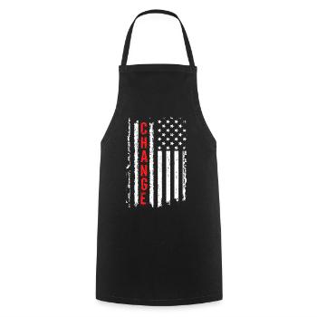Kreative amerikanische Flagge mit Schockeffekt - Kochschürze - Schwarz - Vorne - AI Model Male 185 dark (185cm)
