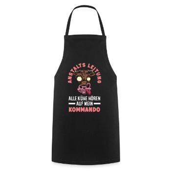 Anstaltsleitung Chef Leitung - Kochschürze - Schwarz - Vorne - AI Model Male 185 dark (185cm)