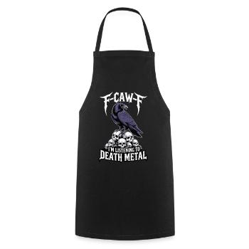 Raven over Skulls – Death Metal - Cooking Apron - black - Front - AI Model Male 185 dark (185cm)