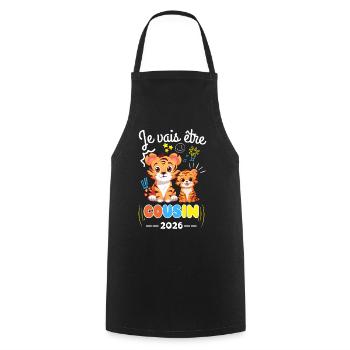 Je Vais Être Cousin 2026 Annonce Grossesse Tigre - Tablier de cuisine - noir - Devant - AI Model Male 185 dark (185cm)