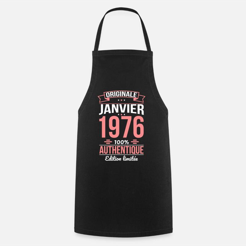 Anniversaire 50 ans - Originale - Janvier 1976 - Tablier de cuisine - noir