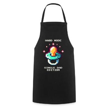 Hard Mode: Single Dad | Single parent - Cooking Apron - black - Front - AI Model Male 185 dark (185cm)