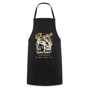 Day Off Angel on Throne - Cooking Apron - black - Front - AI Model Male 185 dark (185cm)