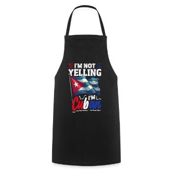 Cuba Pride & Home - Design du drapeau de Cuba - Tablier de cuisine - noir - Devant - AI Model Male 185 dark (185cm)