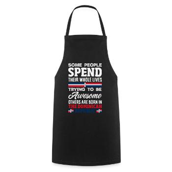 Drapeau de la République dominicaine Dom Rep Pride - Tablier de cuisine - noir - Devant - AI Model Male 185 dark (185cm)