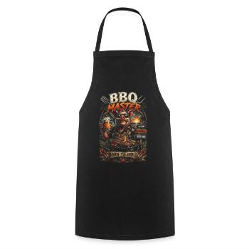 BBQ Master Pork Tropical Season Summer - Cooking Apron - black - Front - AI Model Male 185 dark (185cm)